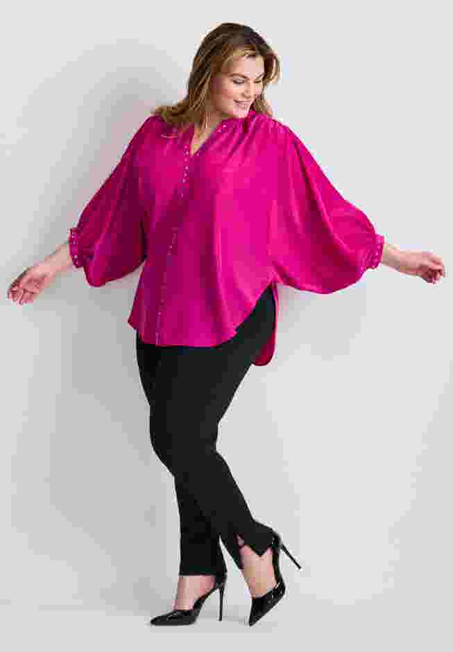 Studded Blouson Sleeve Blouse image number 3