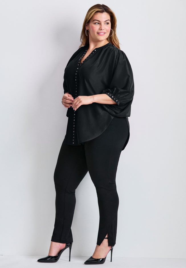 Studded Blouson Sleeve Blouse image number 2