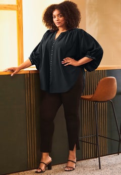 Studded Blouson Sleeve Blouse