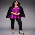 Keyhole Dolman Sleeve Blouse image number null