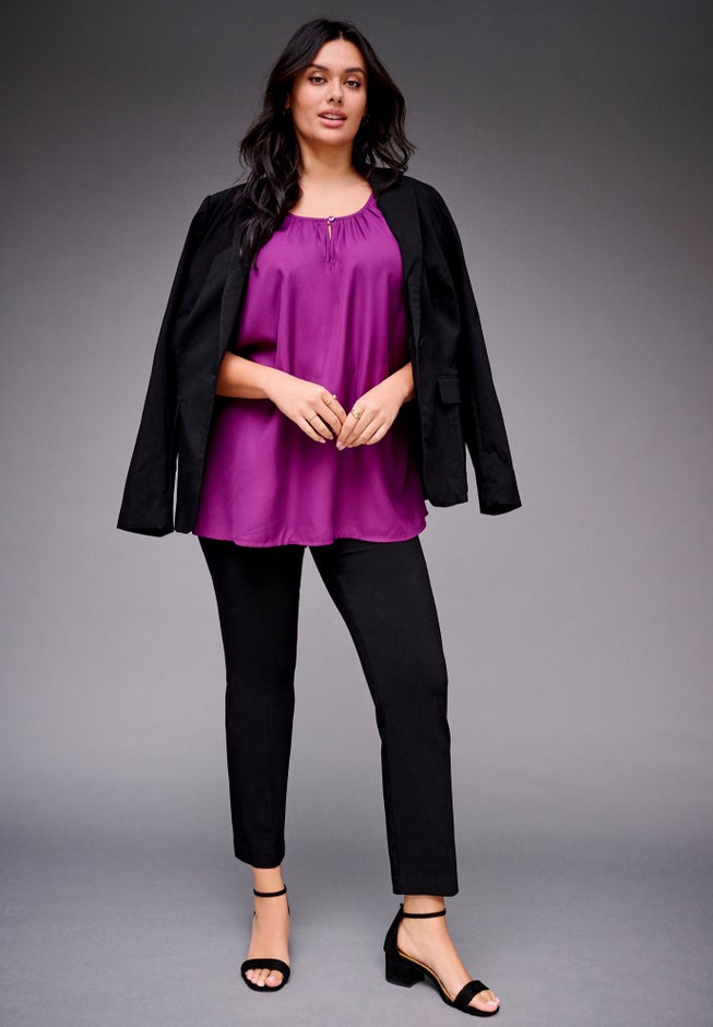 Keyhole Dolman Sleeve Blouse image number 1