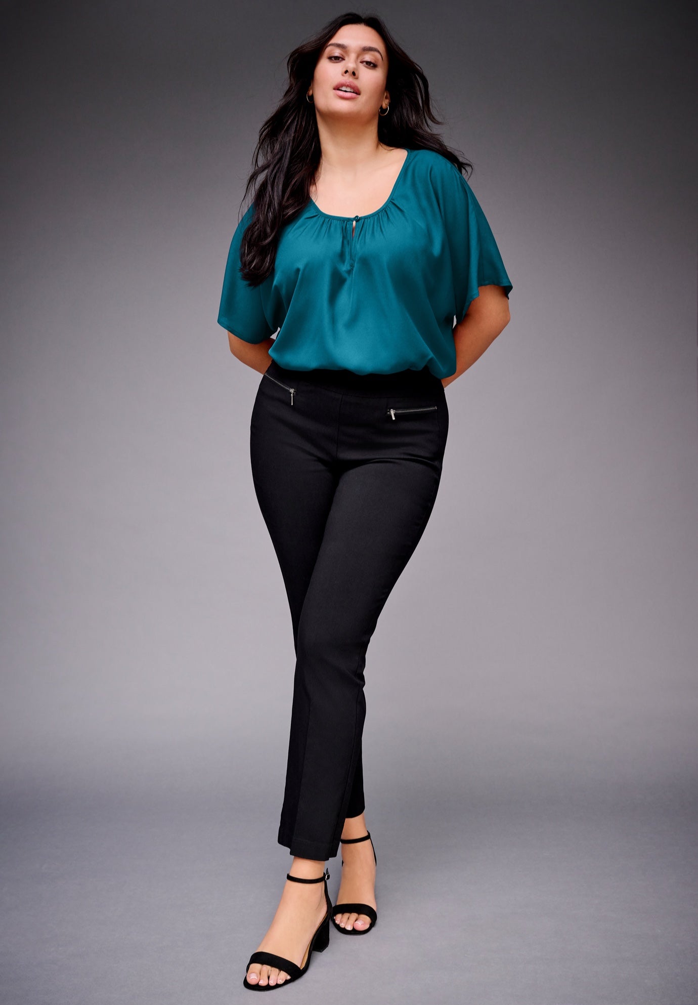 Keyhole Dolman Sleeve Blouse image number 1