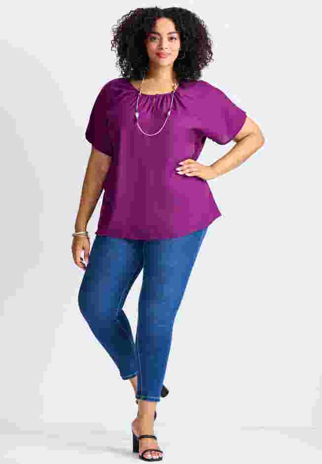 Keyhole Dolman Sleeve Blouse image number 1