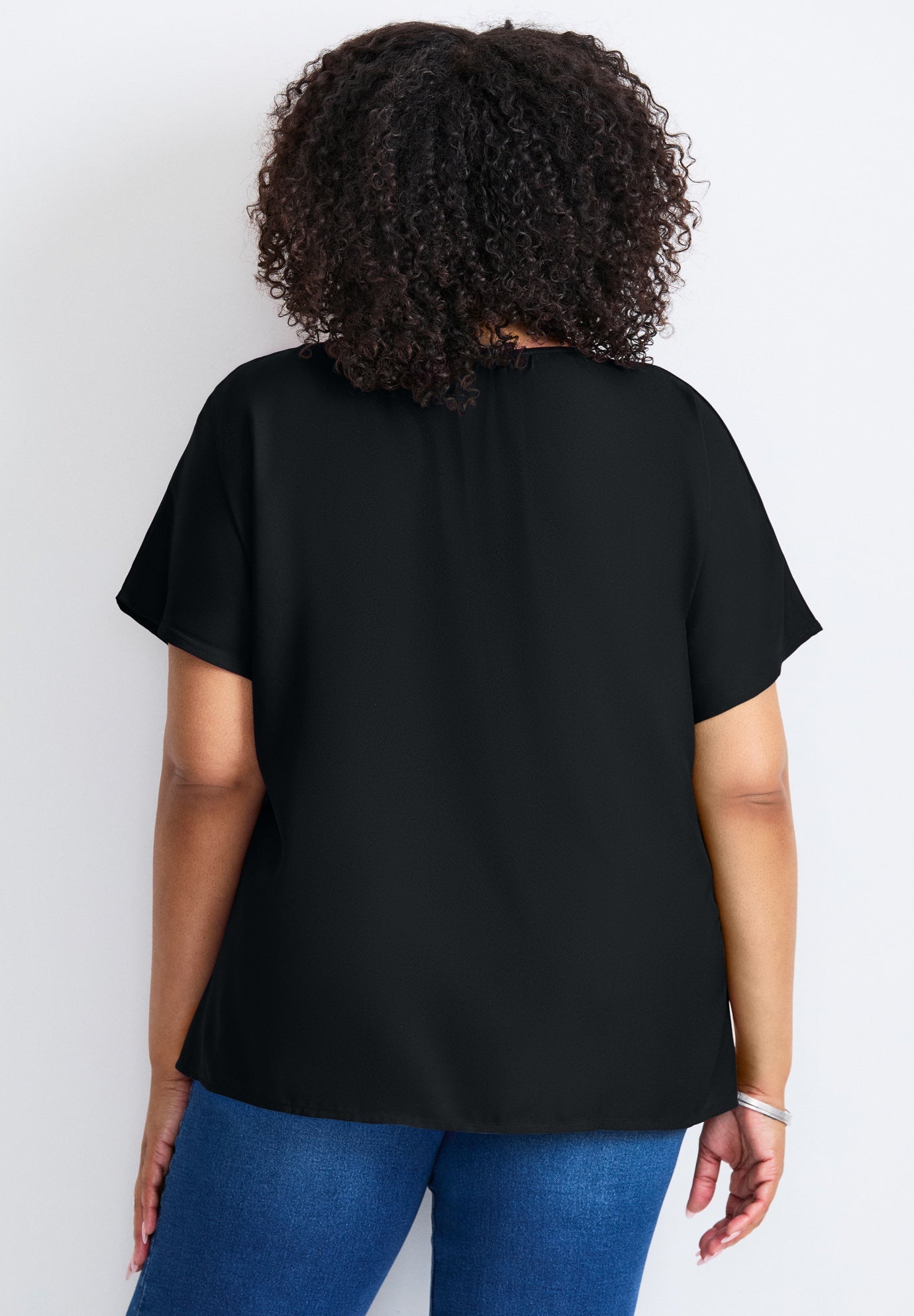 Keyhole Dolman Sleeve Blouse image number 3