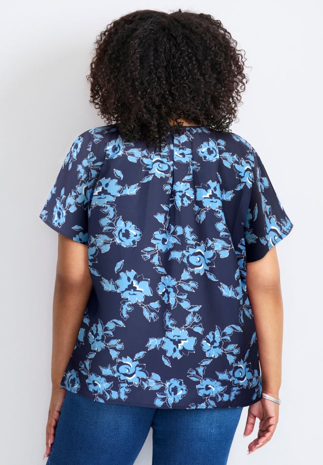 Keyhole Dolman Sleeve Blouse image number 2