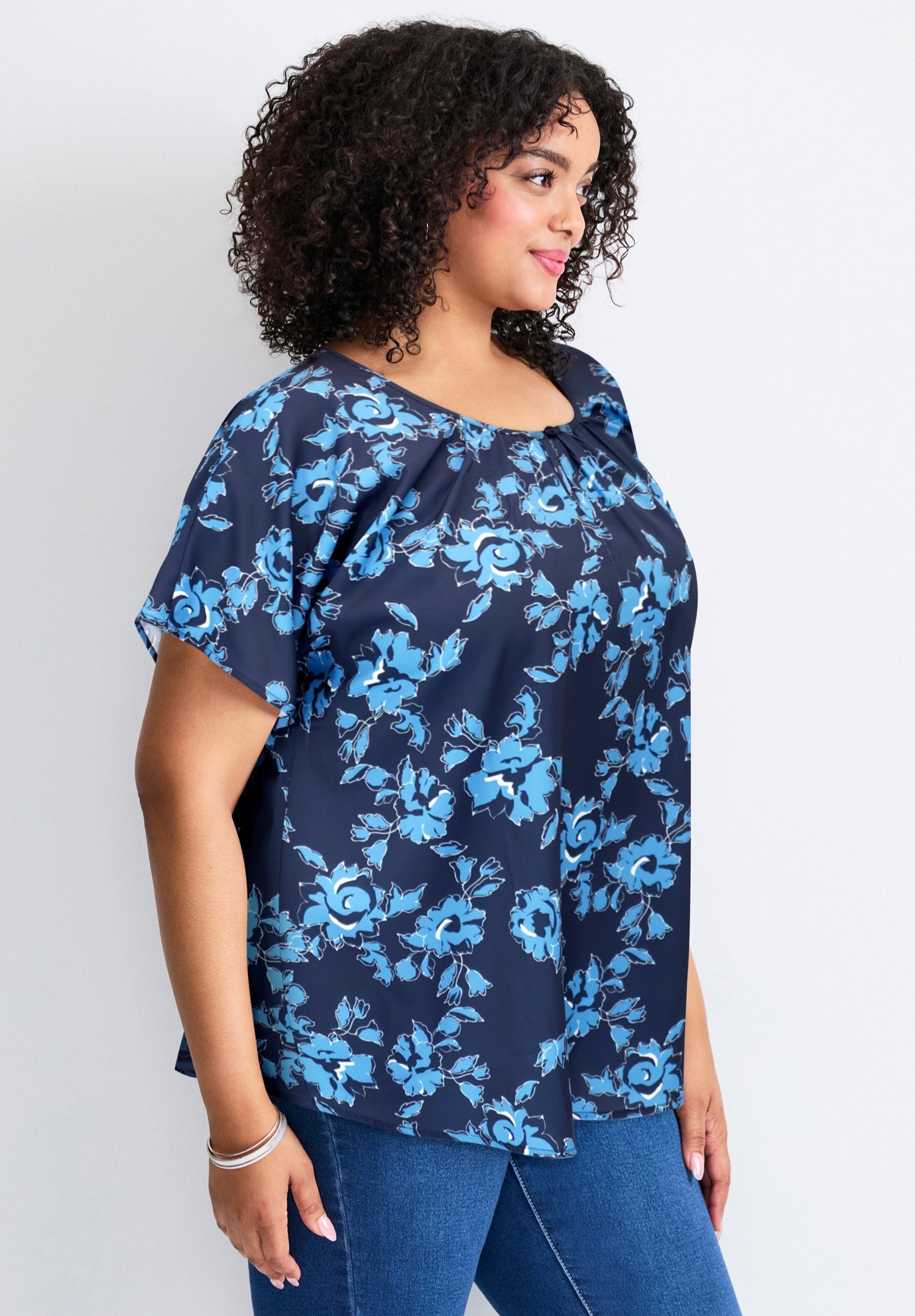 Keyhole Dolman Sleeve Blouse image number 1