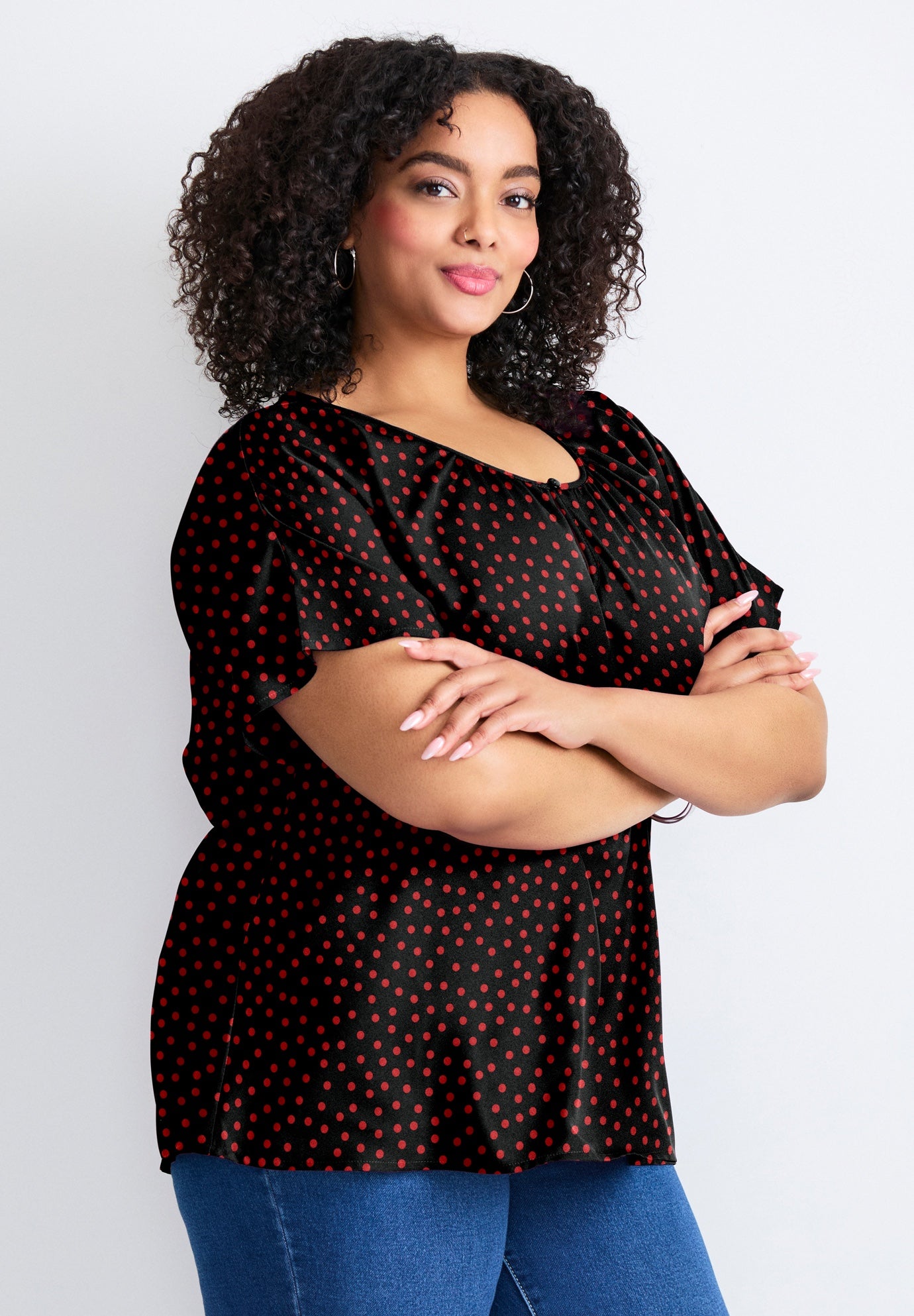 Keyhole Dolman Sleeve Blouse image number 1