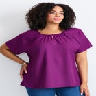 Keyhole Dolman Sleeve Blouse image number null