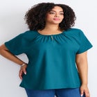 Keyhole Dolman Sleeve Blouse image number null