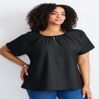 Keyhole Dolman Sleeve Blouse image number null