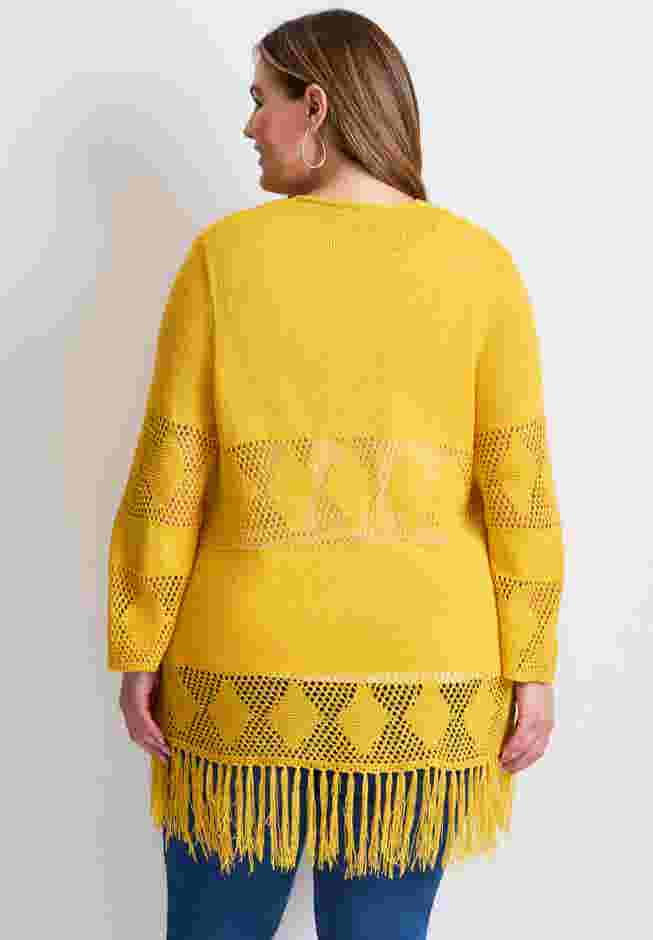 Pointelle Fringe Cardigan image number 2