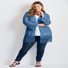 Pointelle Fringe Cardigan image number null