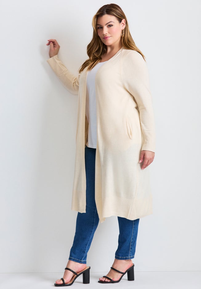 Raglan Sleeve Duster Cardigan image number 1