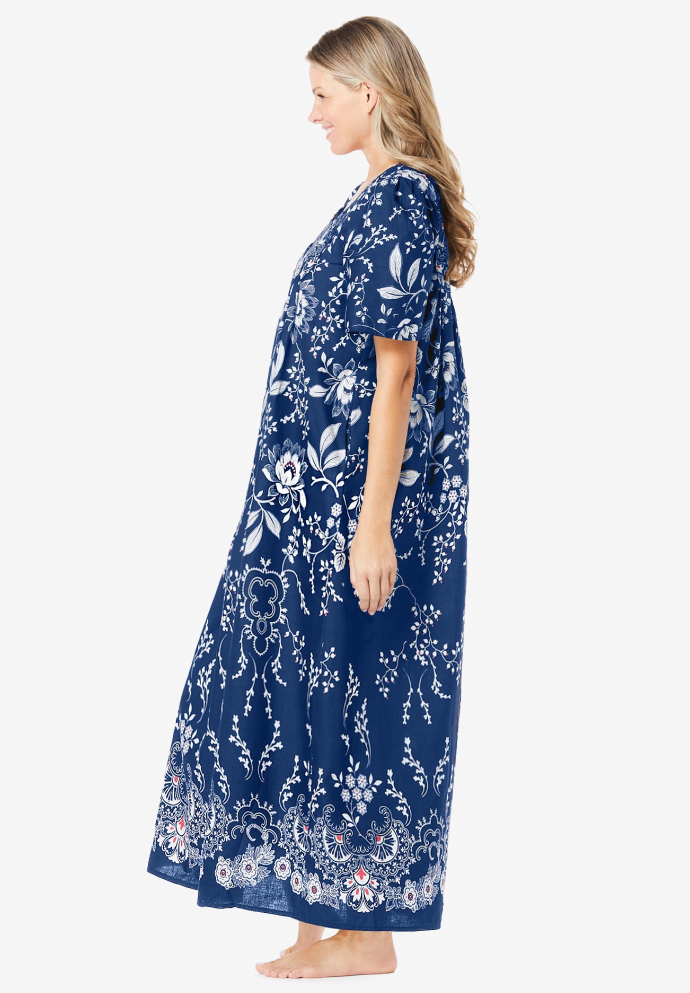 Bib-Front Short Sleeve Maxi Lounger image number 2