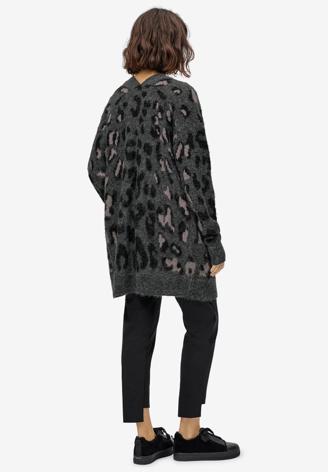 Animal Print Jacquard Cardigan image number 1