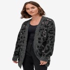 Animal Print Jacquard Cardigan image number null