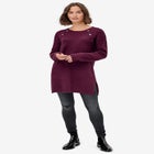 Button-Trim Sweater Tunic image number null