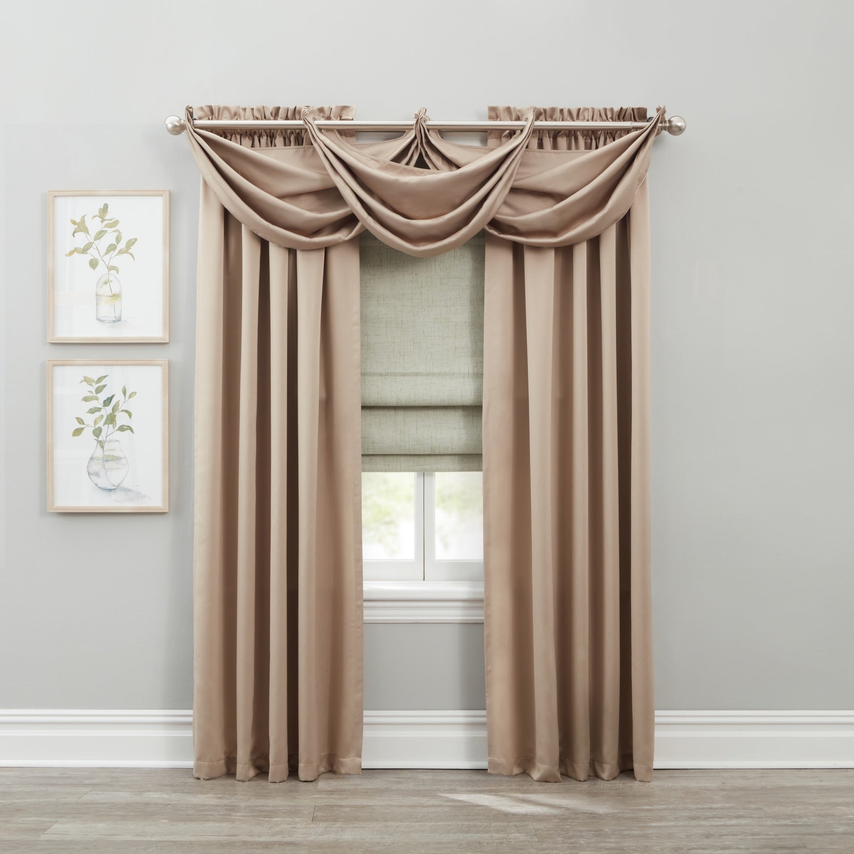 BH Studio Room-Darkening Waterfall Grommet Valance image number 2