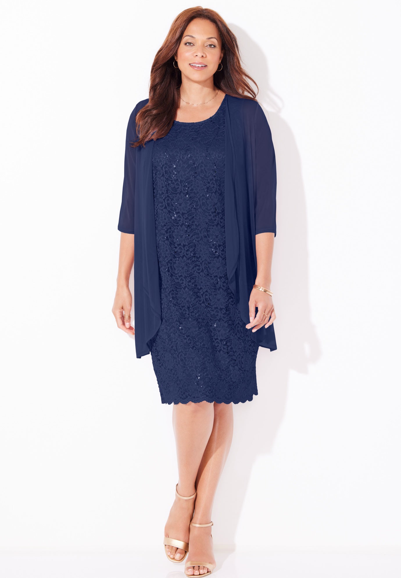 Sparkling Lace Jacket Dress image number 0