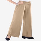 Plus Size Pull-On Wide Leg Soft Knit Pant image number null