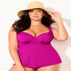 Bra Sized Drape Front Lightweight Underwire Tankini Top image number null