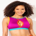  Shimmer Trim High-Neck Keyhole Bikini Top image number 3