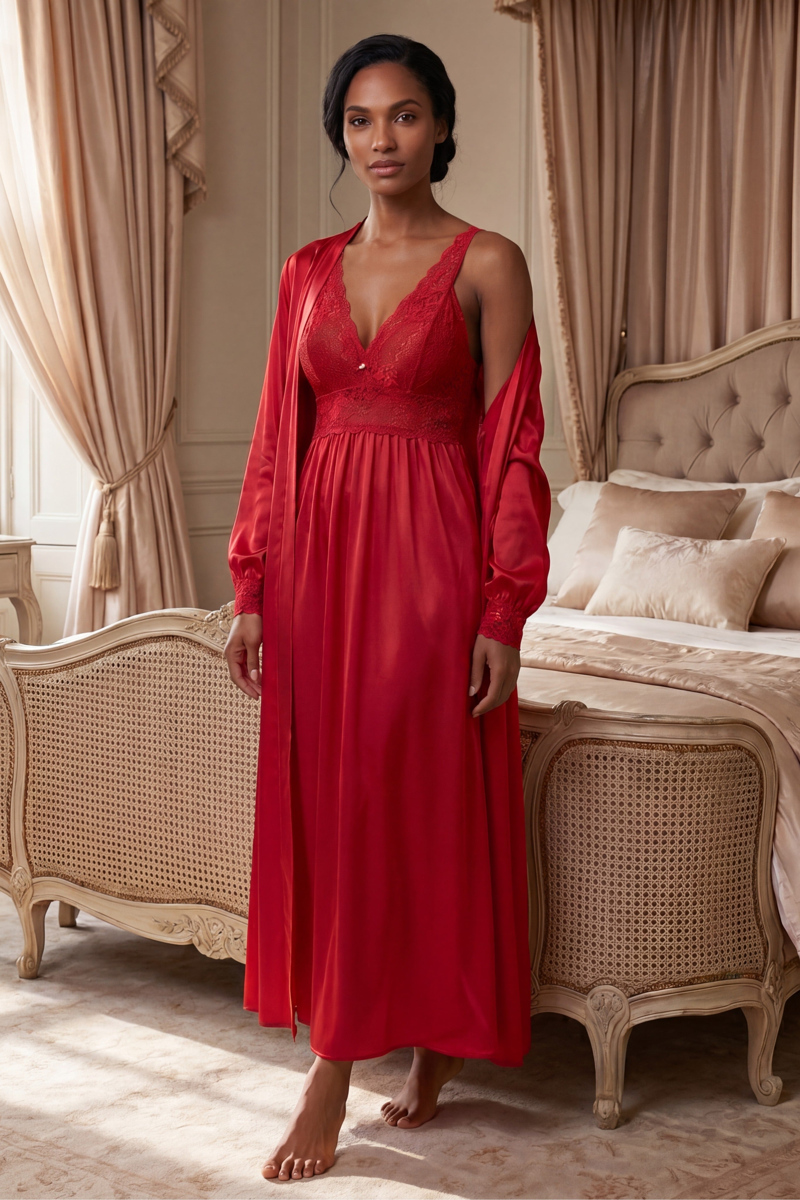 Amoureuse&reg; Peignoir 2-Piece Tricot Gown & Robe image number 6