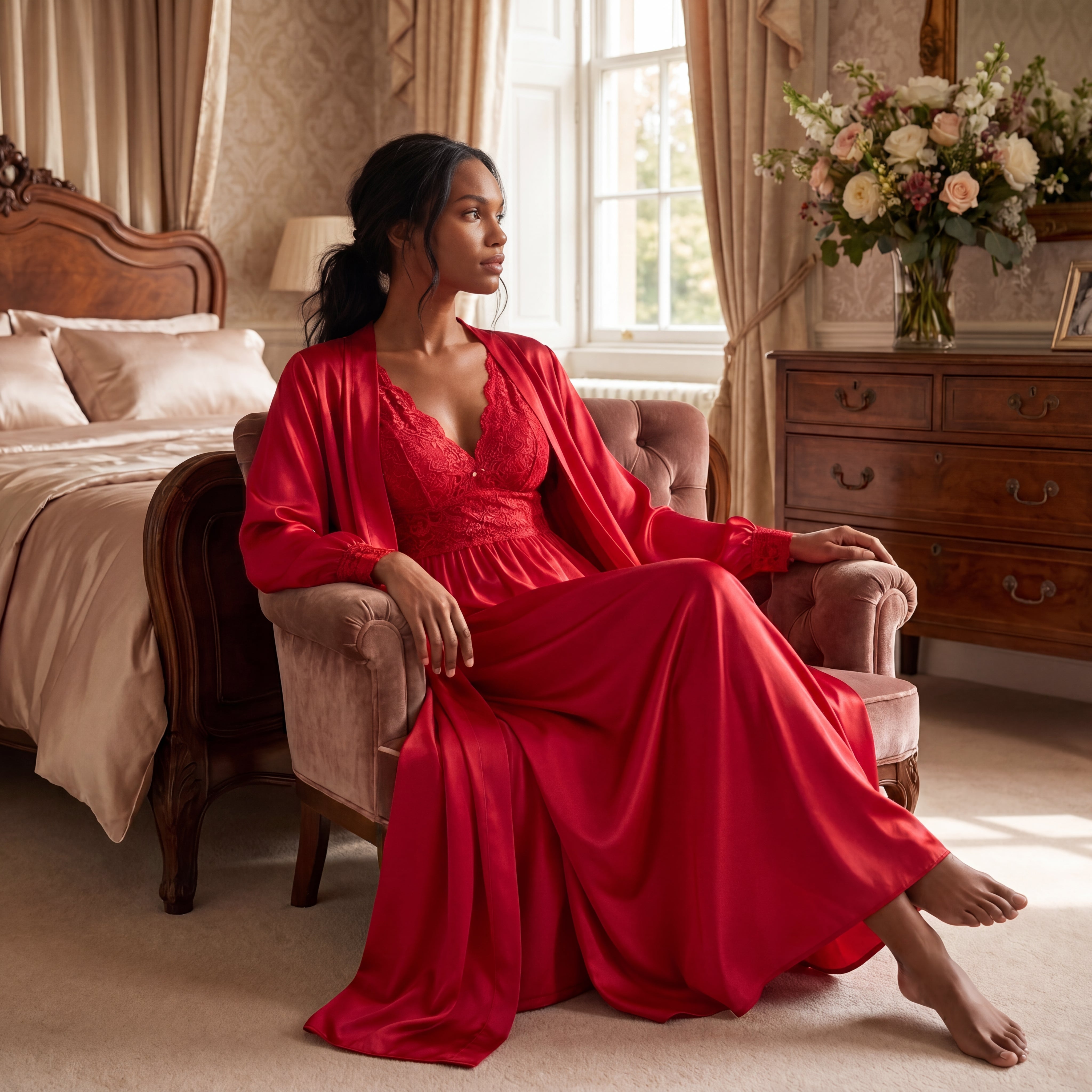 Amoureuse&reg; Peignoir 2-Piece Tricot Gown & Robe image number 7