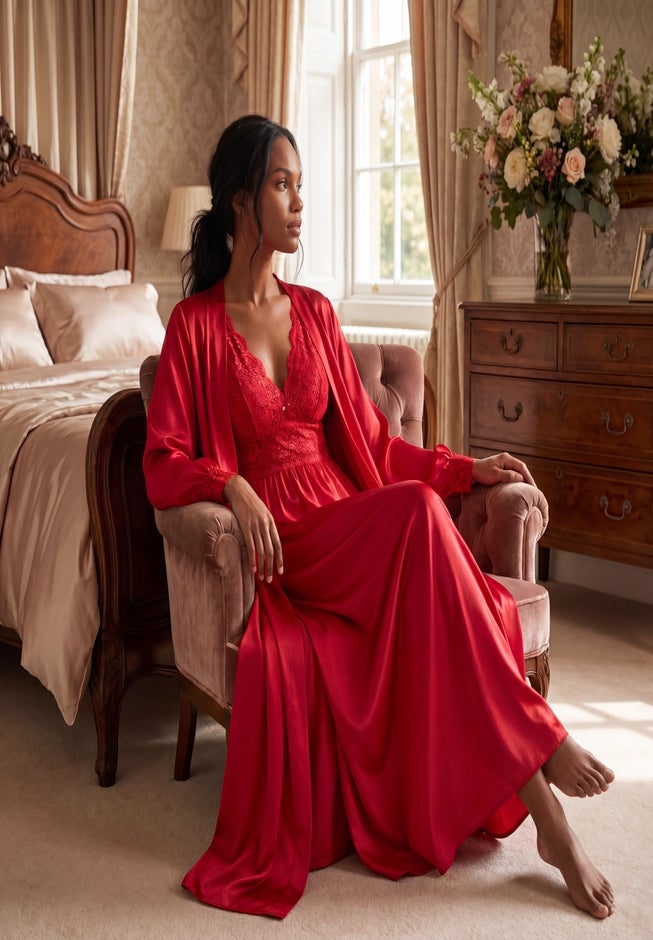 Amoureuse&reg; Peignoir 2-Piece Tricot Gown & Robe image number 7