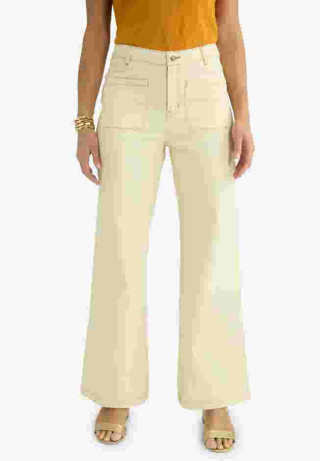 Contrast Stitch Wide Leg Jean image number 0