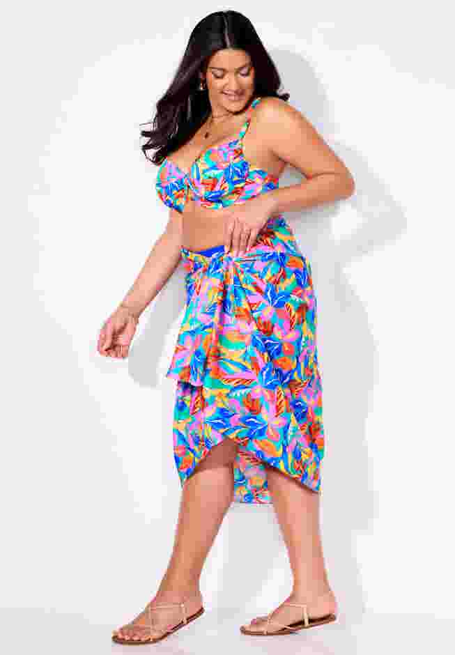 Lightweight Adjustable Sarong Wrap Skirt Cover Up image number 2