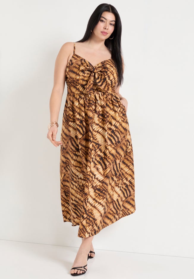 Bow-Detailed Midi Dress image number null