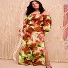 Off-The-Shoulder Smocked Cropped Top image number null