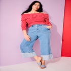 Long-Sleeve Off-The-Shoulder Top image number null