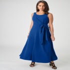 Stretch Cotton Side Tie Maxi Dress image number 0