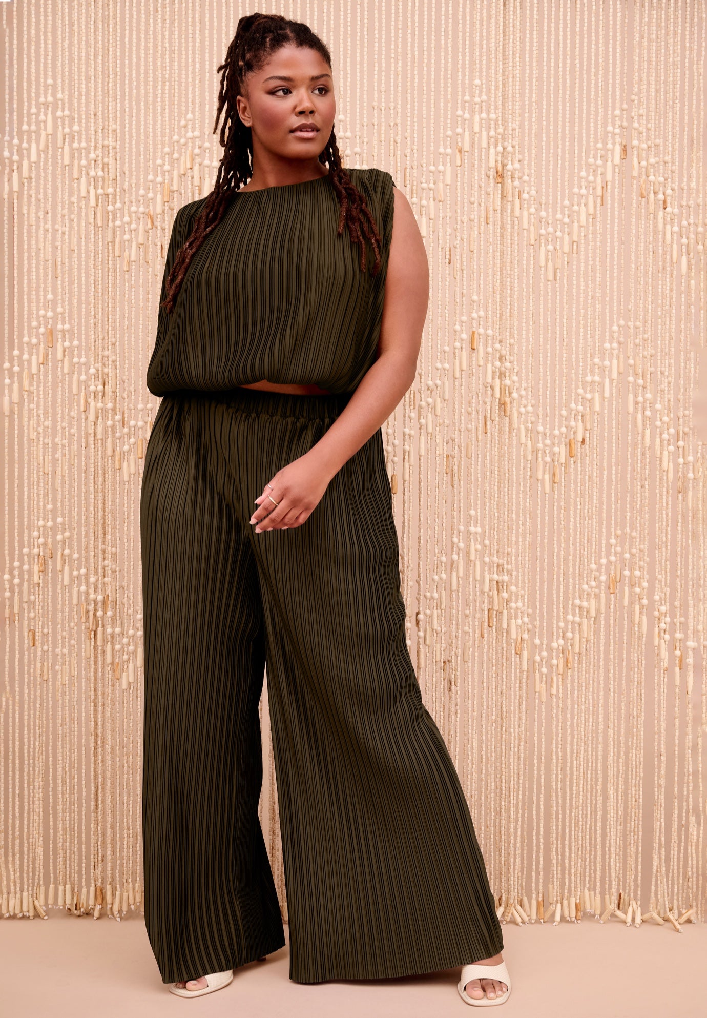 Plisse High-Rise Pants image number 0