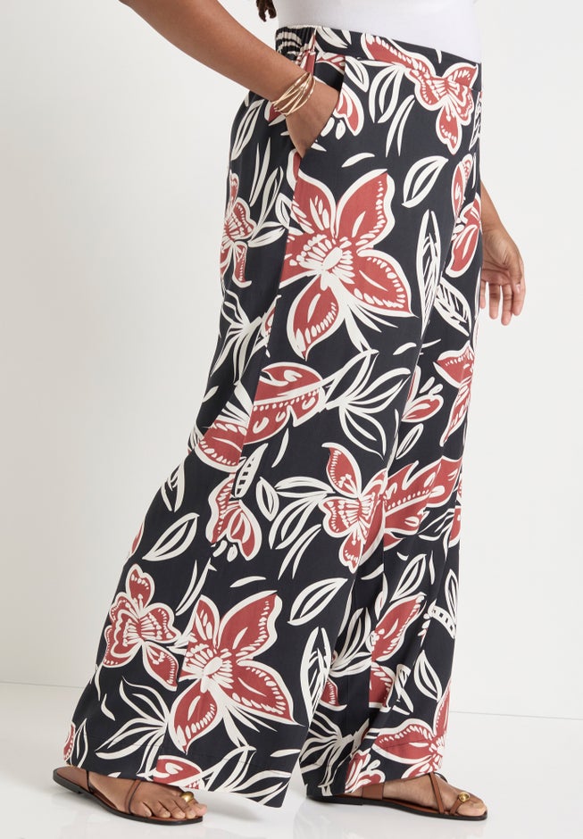 Wide-Leg Pull-On Pants image number 2