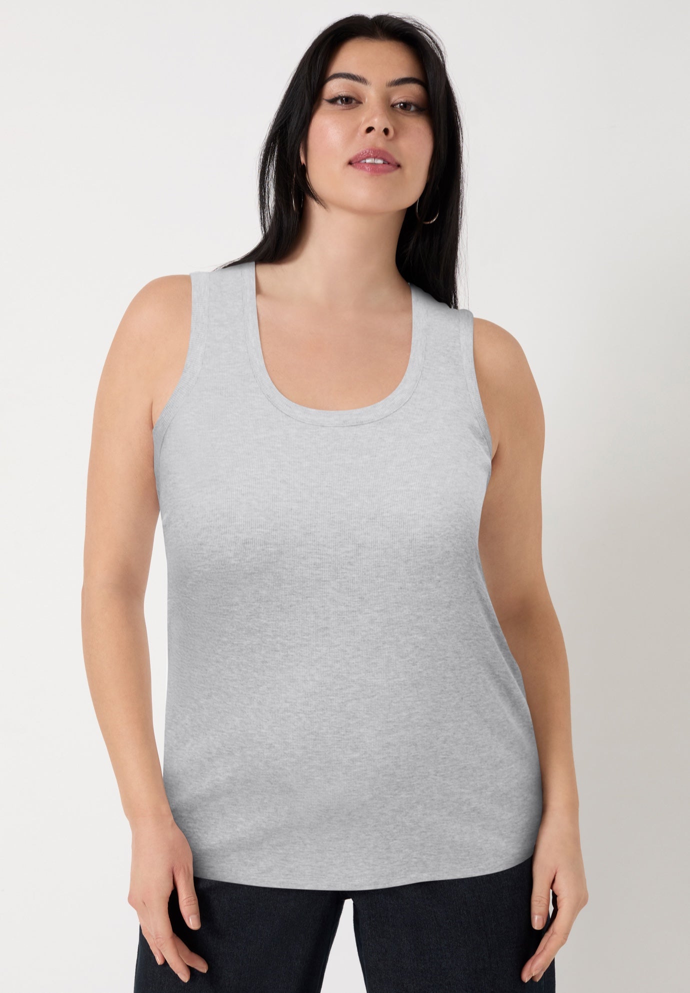 Ribbed Scoopneck Tank Top image number 0