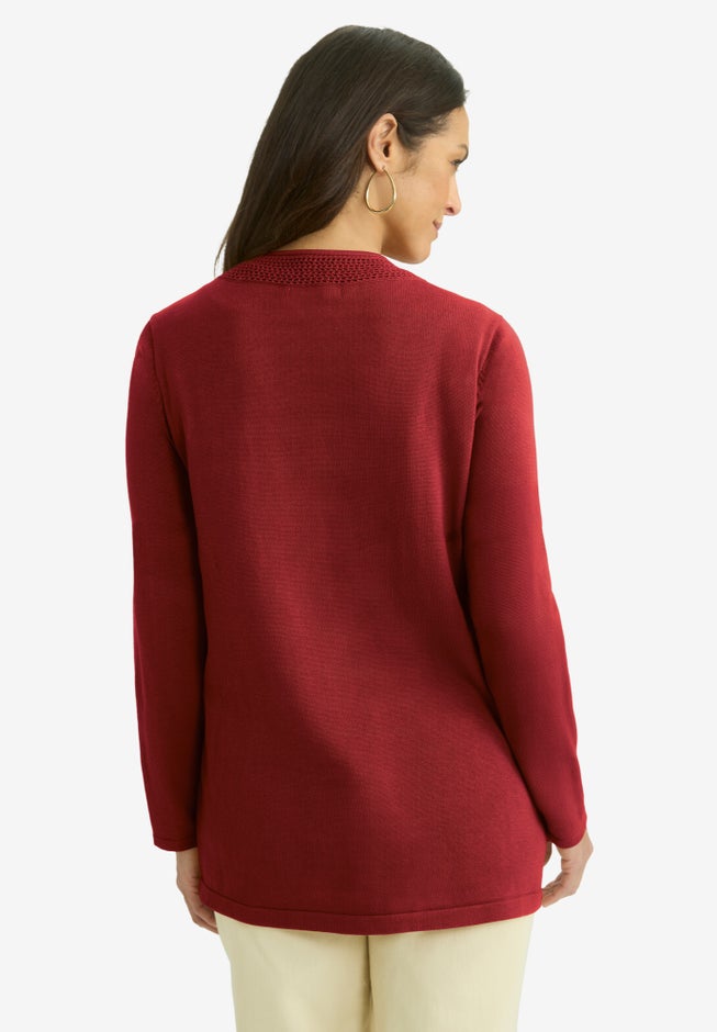 Crochet Trim Cardigan image number 1