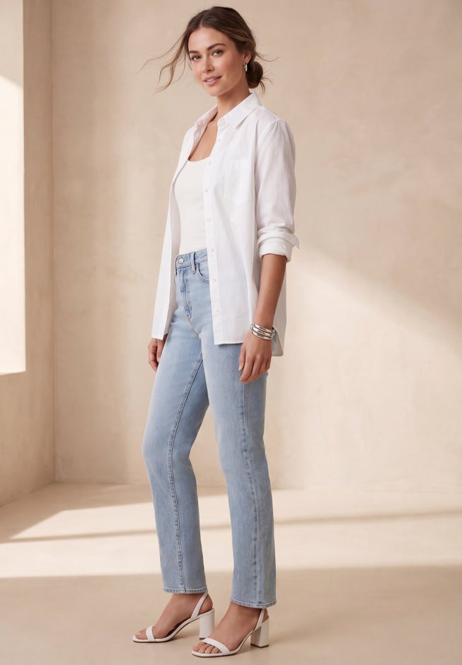 True Fit Stretch Denim Straight Leg Jean image number 1