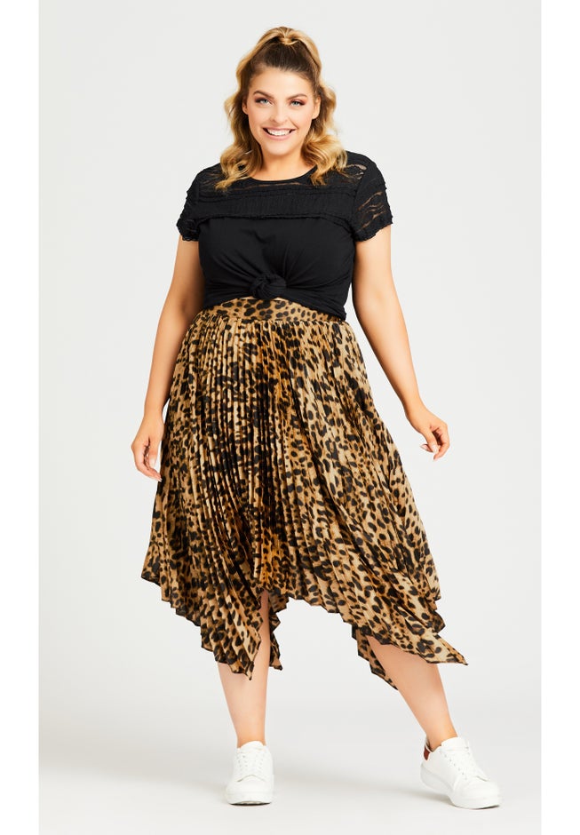 Pleated Print Skirt image number 3