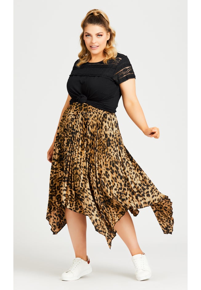Pleated Print Skirt image number 4