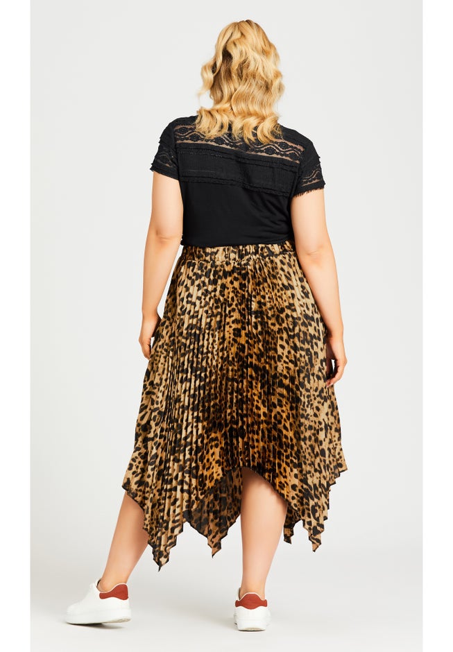 Pleated Print Skirt image number 6