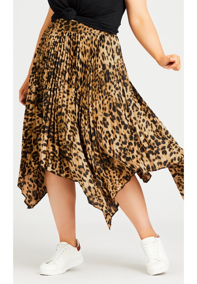 Pleated Print Skirt image number 0