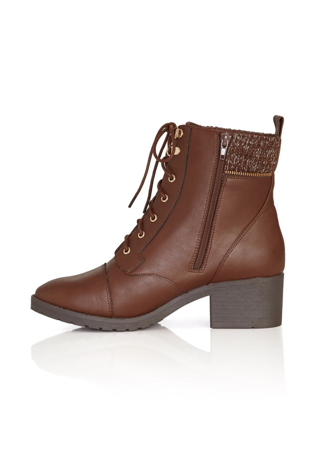 Rita Wide Width Brown Ankle Boot image number 4