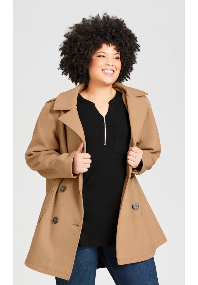 Faux Wool Peacoat image number 1