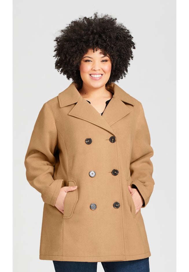 Faux Wool Peacoat image number 2