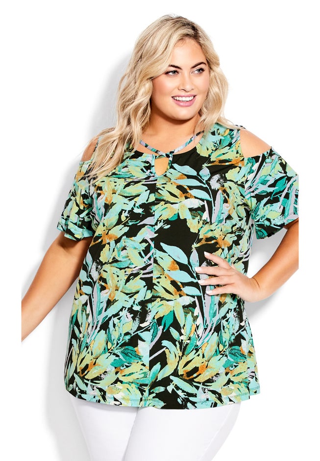 Cold Shldr Print Top image number null