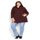 Faux Wool Plain Coat image number null