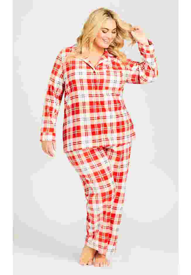 Button Check Fleece Sleep Top image number 1